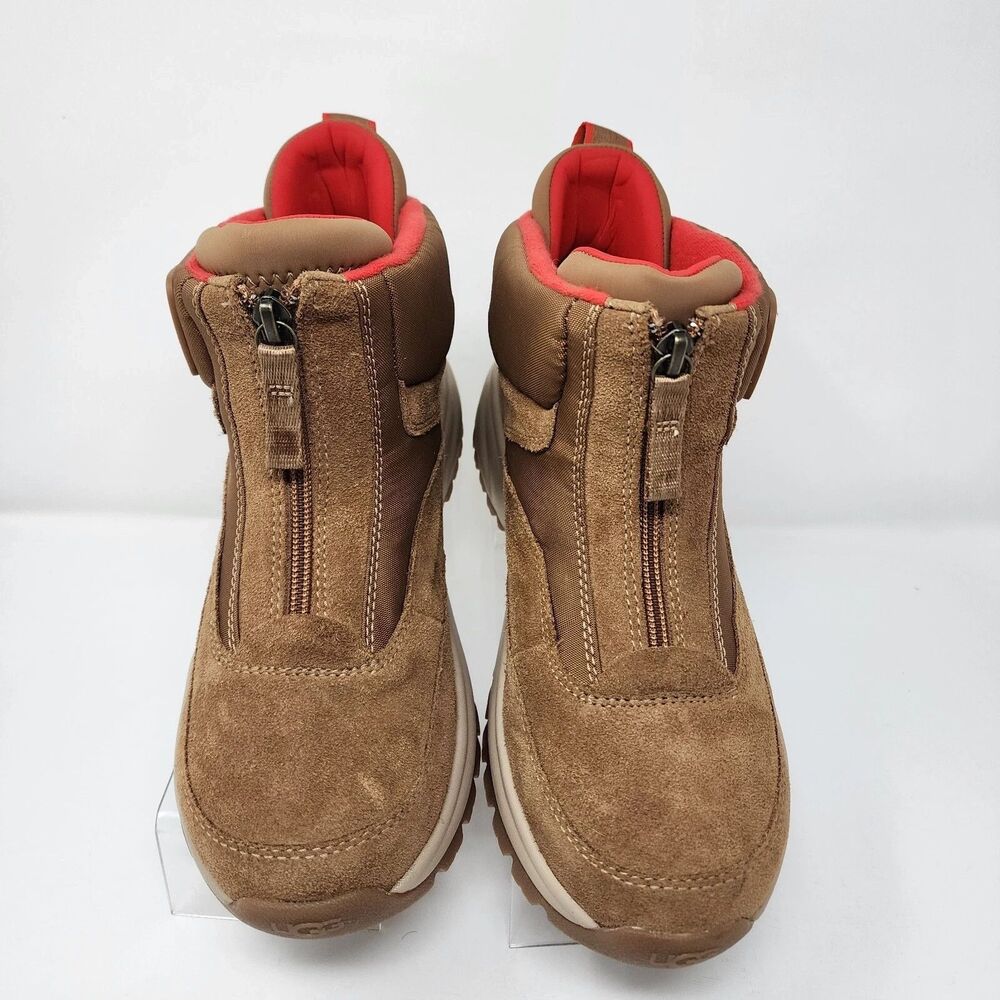 UGG Snow Boots Womens Size 7 Brown Waterproof Suede Ankle Zip Winter Shoes - Picture 6 of 9